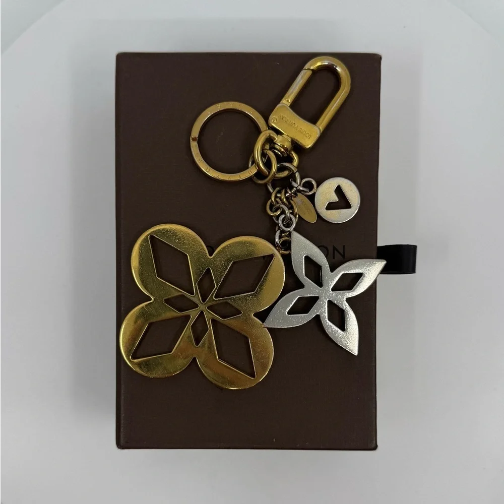 Louis Vuitton Two-Tone LV Malletage Blossom Bag Charm Keyring